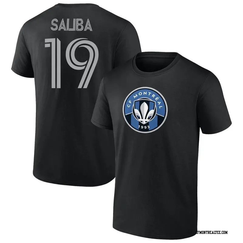 Men's CF Montréal ＃19 Nathan Saliba Black Name & Number T-Shirt