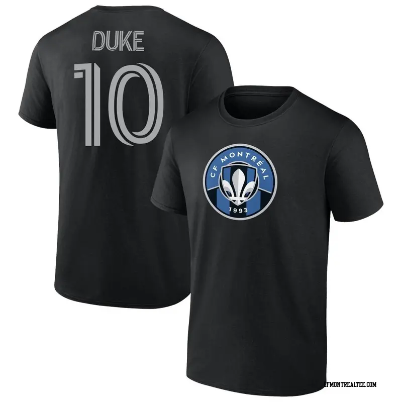 Youth CF Montréal ＃10 Bryce Duke Black Name & Number T-Shirt