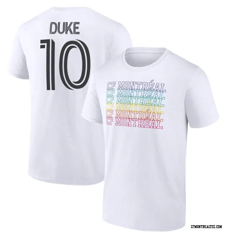 Youth CF Montréal ＃10 Bryce Duke White Name & Number City Pride T-Shirt