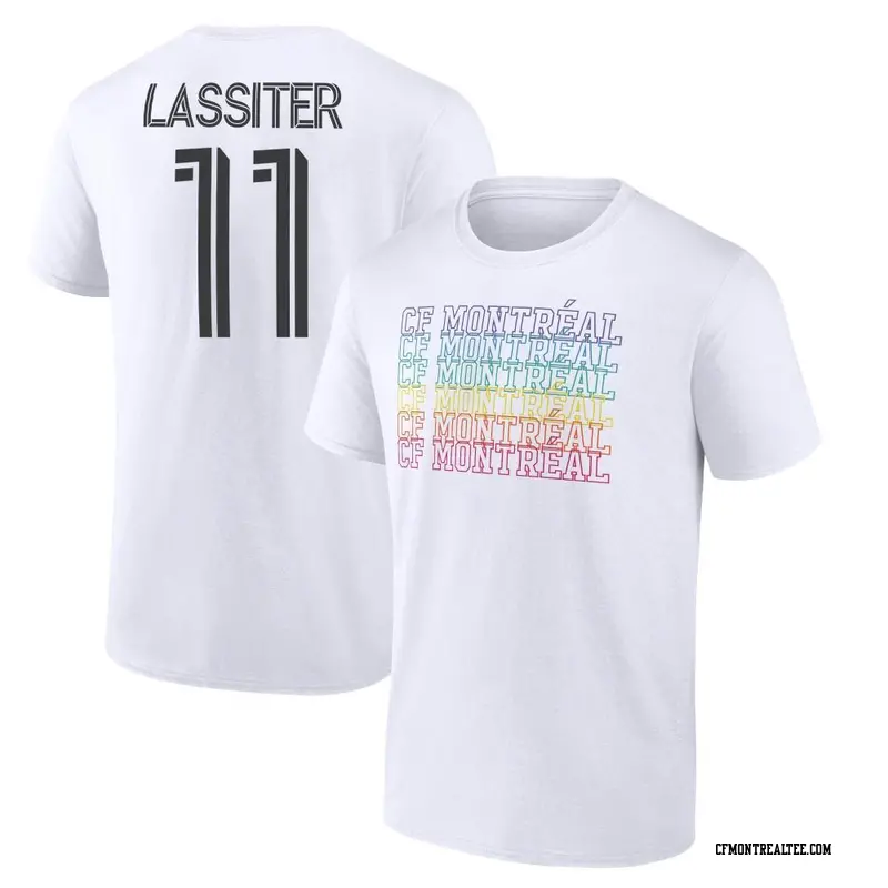 Youth CF Montréal ＃11 Ariel Lassiter White Name & Number City Pride T-Shirt