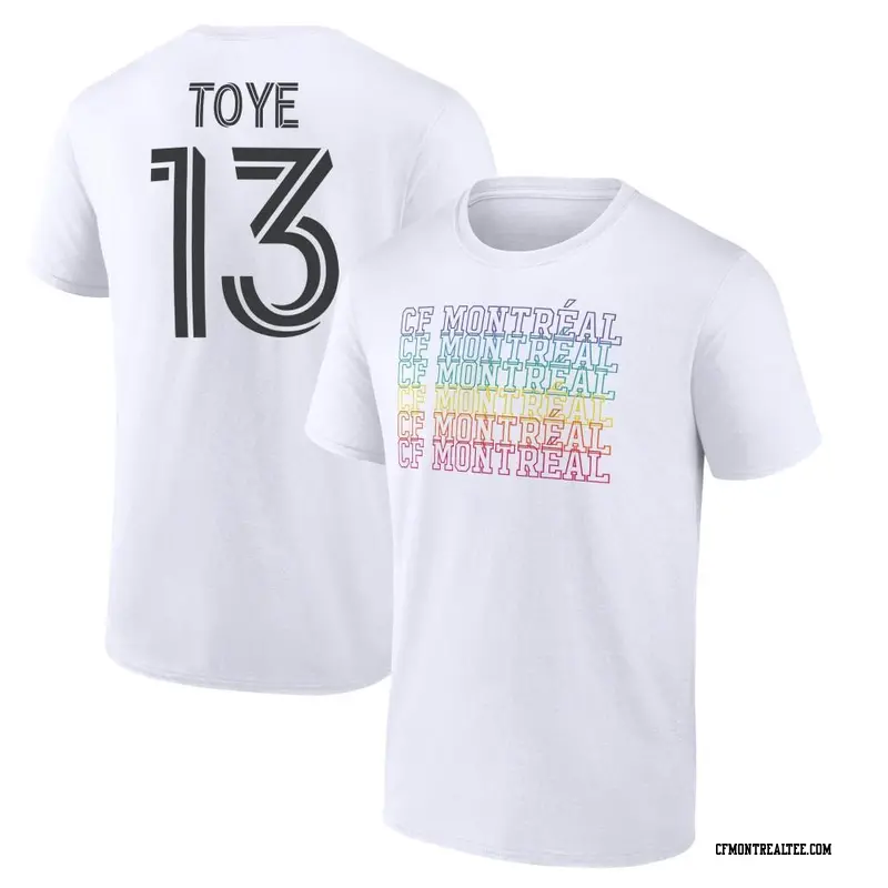 Youth CF Montréal ＃13 Mason Toye White Name & Number City Pride T-Shirt