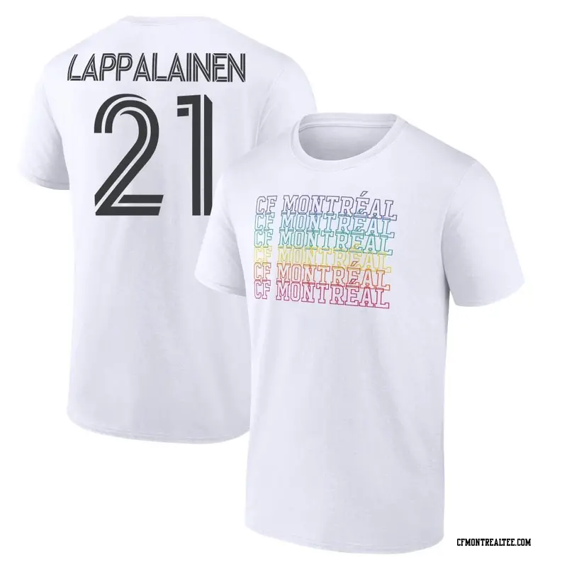 Youth CF Montréal ＃21 Lassi Lappalainen White Name & Number City Pride T-Shirt