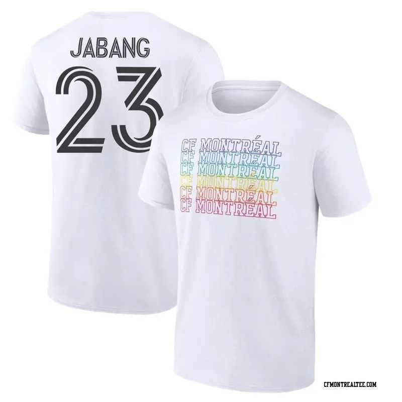 Youth CF Montréal ＃23 Ousman Jabang White Name & Number City Pride T-Shirt