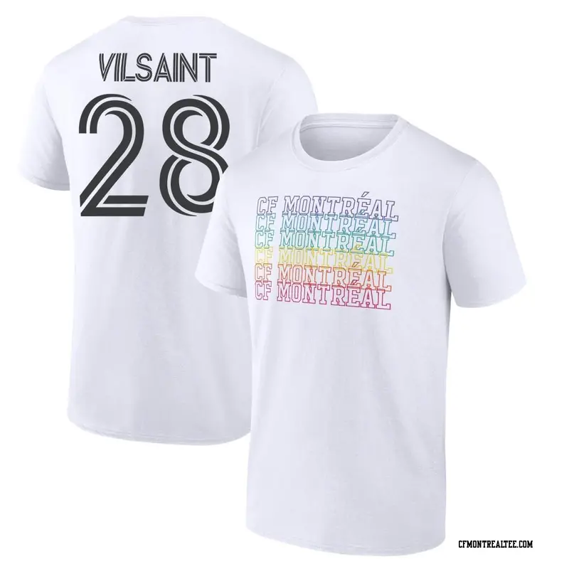 Youth CF Montréal ＃28 Jules-Anthony Vilsaint White Name & Number City Pride T-Shirt