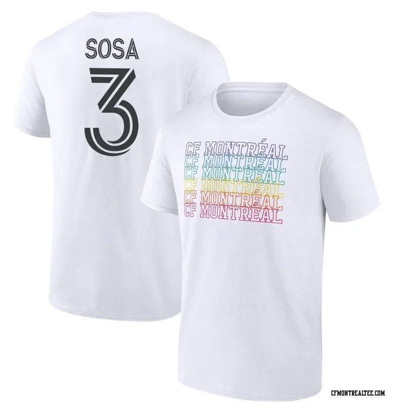 Youth CF Montréal ＃3 Joaquín Sosa White Name & Number City Pride T-Shirt