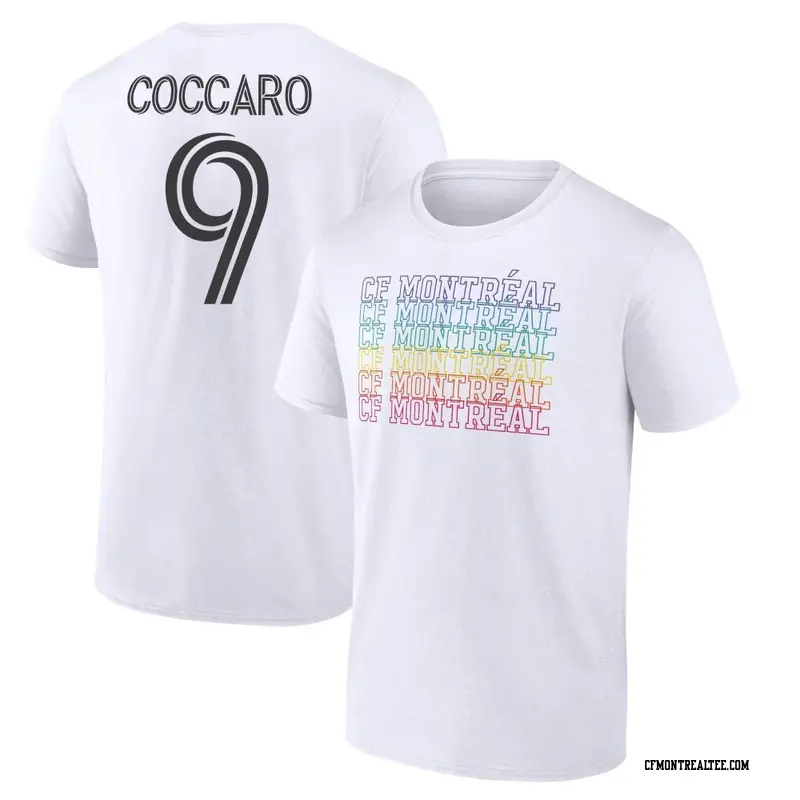 Youth CF Montréal ＃9 Matías Cóccaro White Name & Number City Pride T-Shirt